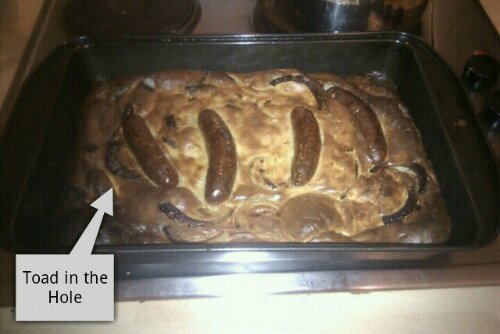 toad in hole. make toad in the hole for